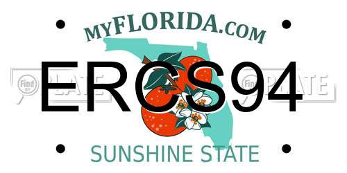 ERCS94 Florida License Plate