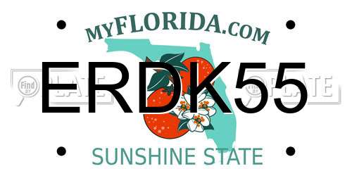 ERDK55 Florida License Plate