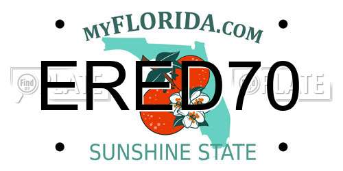 ERED70 Florida License Plate