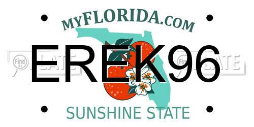 EREK96 Florida License Plate