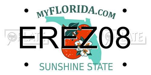 EREZ08 Florida License Plate