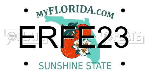 ERFE23 Florida License Plate