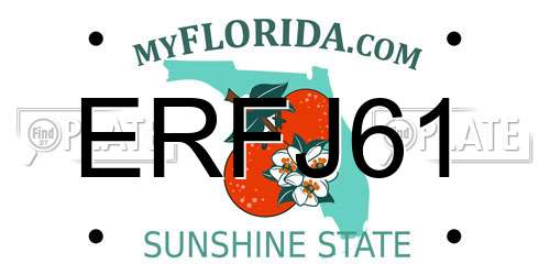 ERFJ61 Florida License Plate