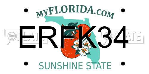 ERFK34 Florida License Plate
