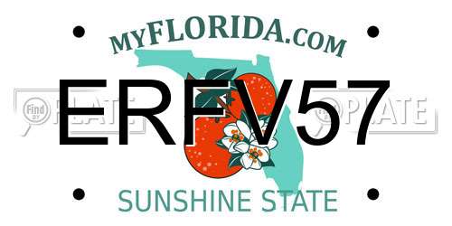 ERFV57 Florida License Plate