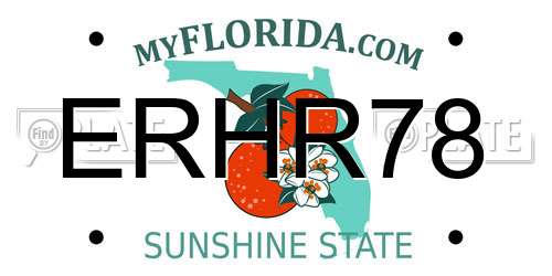 ERHR78 Florida License Plate