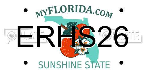 ERHS26 Florida License Plate