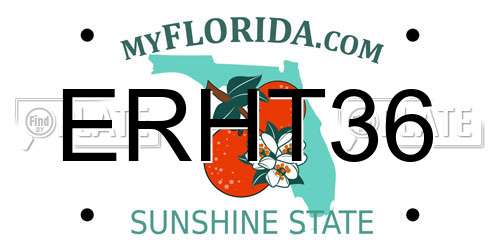 ERHT36 Florida License Plate