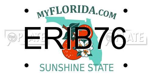 ERIB76 Florida License Plate