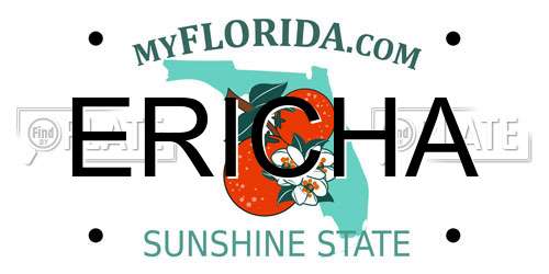 ERICHA Florida License Plate