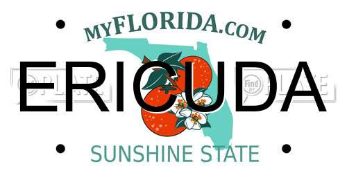 ERICUDA Florida License Plate