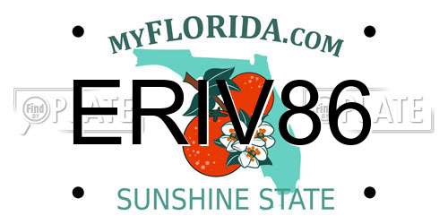 ERIV86 Florida License Plate
