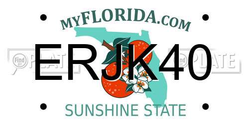 ERJK40 Florida License Plate