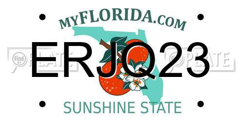 ERJQ23 Florida License Plate