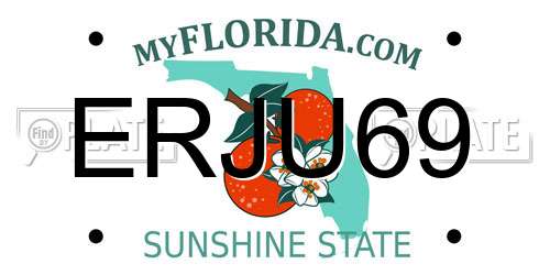 ERJU69 Florida License Plate