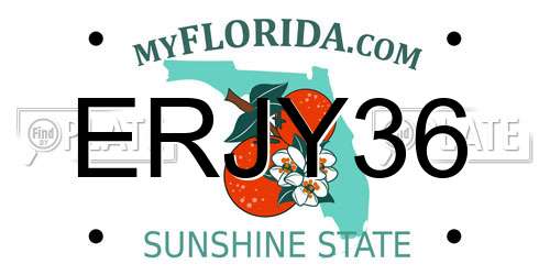 ERJY36 Florida License Plate