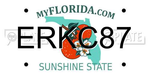 ERKC87 Florida License Plate