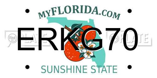 ERKG70 Florida License Plate