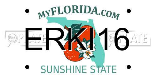 ERKI16 Florida License Plate