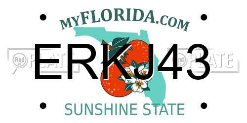 ERKJ43 Florida License Plate