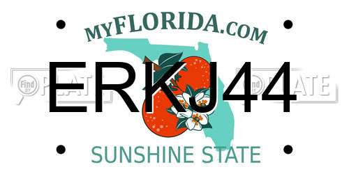 ERKJ44 Florida License Plate
