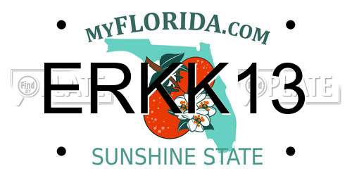 ERKK13 Florida License Plate