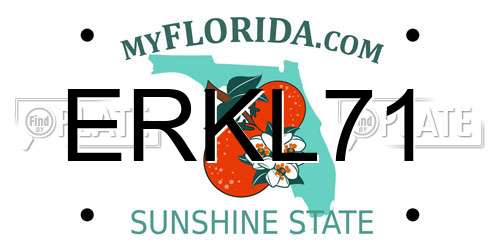 ERKL71 Florida License Plate