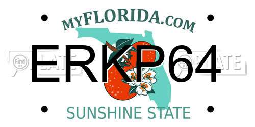 ERKP64 Florida License Plate
