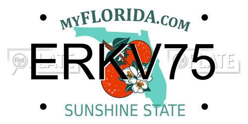 ERKV75 Florida License Plate