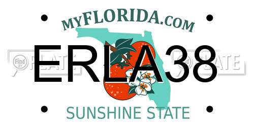 ERLA38 Florida License Plate