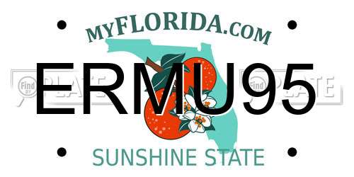 ERMU95 Florida License Plate