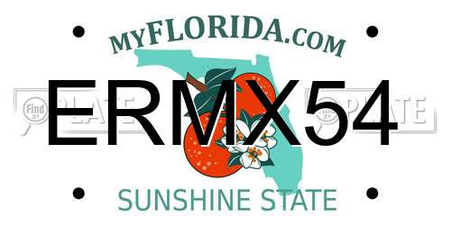 ERMX54 Florida License Plate