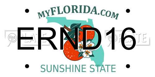 ERND16 Florida License Plate