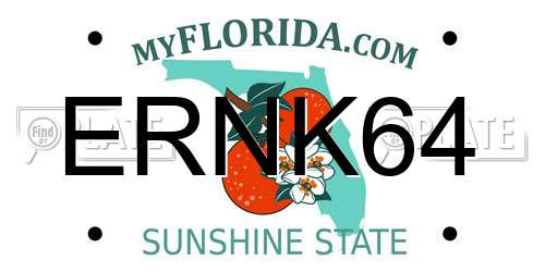 ERNK64 Florida License Plate