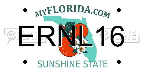 ERNL16 Florida License Plate