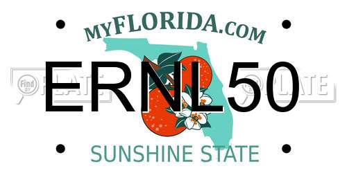 ERNL50 Florida License Plate