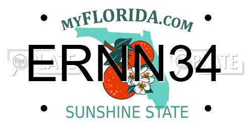 ERNN34 Florida License Plate