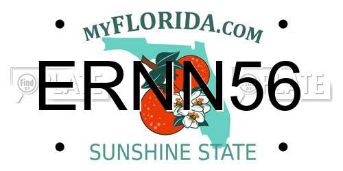 ERNN56 Florida License Plate