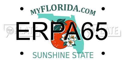 ERPA65 Florida License Plate