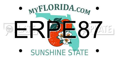 ERPE87 Florida License Plate
