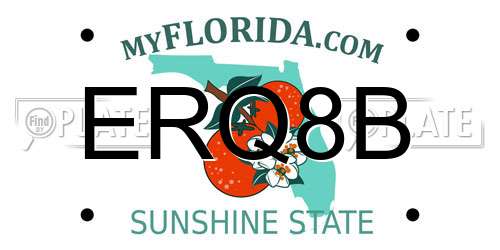 ERQ8B Florida License Plate