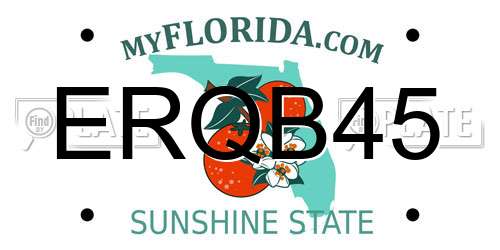 ERQB45 Florida License Plate
