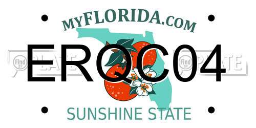 ERQC04 Florida License Plate