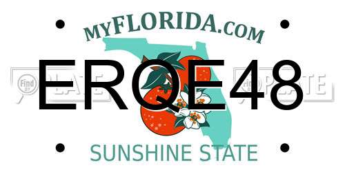 ERQE48 Florida License Plate