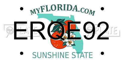 ERQE92 Florida License Plate