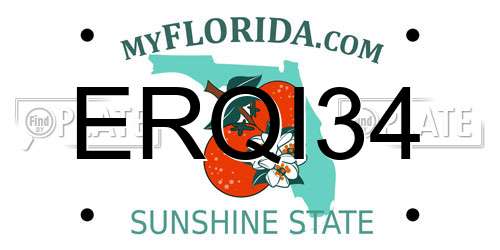 ERQI34 Florida License Plate