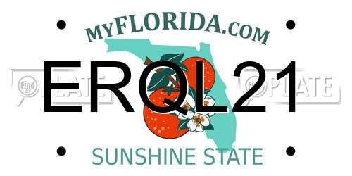 ERQL21 Florida License Plate