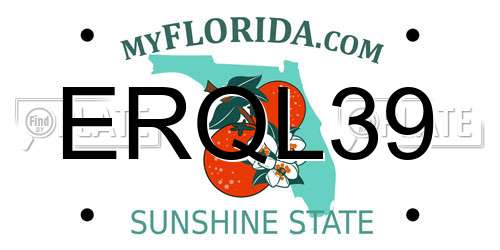 ERQL39 Florida License Plate