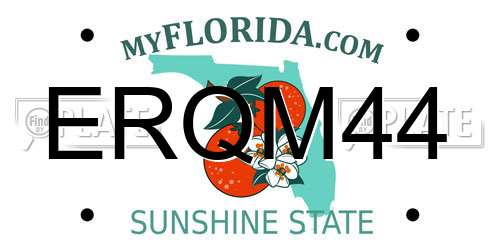 ERQM44 Florida License Plate