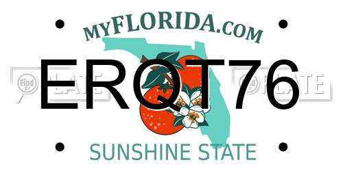 ERQT76 Florida License Plate
